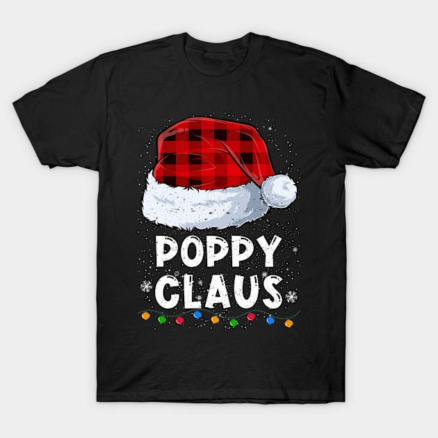 Poppy Claus Red Plaid Christmas Santa Family Matching Pajama T-Shirt by tabaojohnny